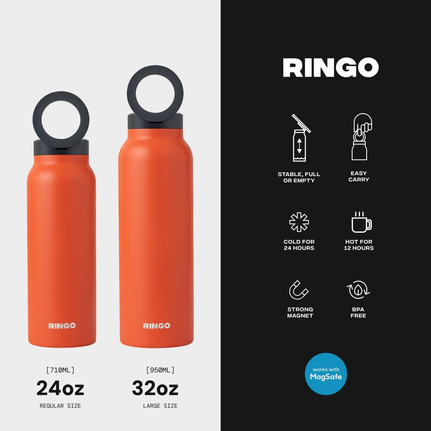 Ringo Pro: Botella Inteligente 2 en 1 con Soporte Magnético para Teléfono 📱💧